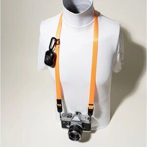 Orange Slim Adjustable Camera Strap  w/ Peak Design Anchors & Accessory Mount